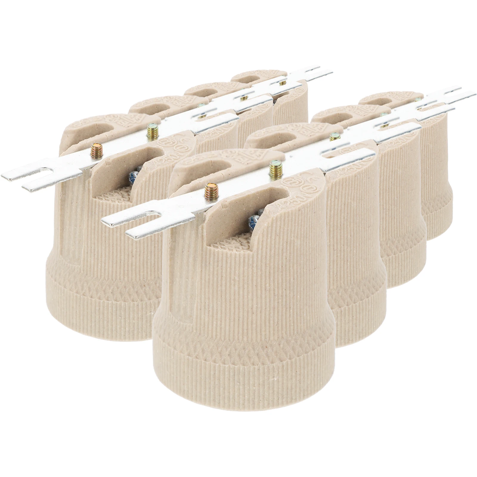 12Pcs Ceramic Light Bulb Holder E27 Threaded Lamp Socket Burn Resistant Stable Performance for Ceiling Wall Chandelier Lights