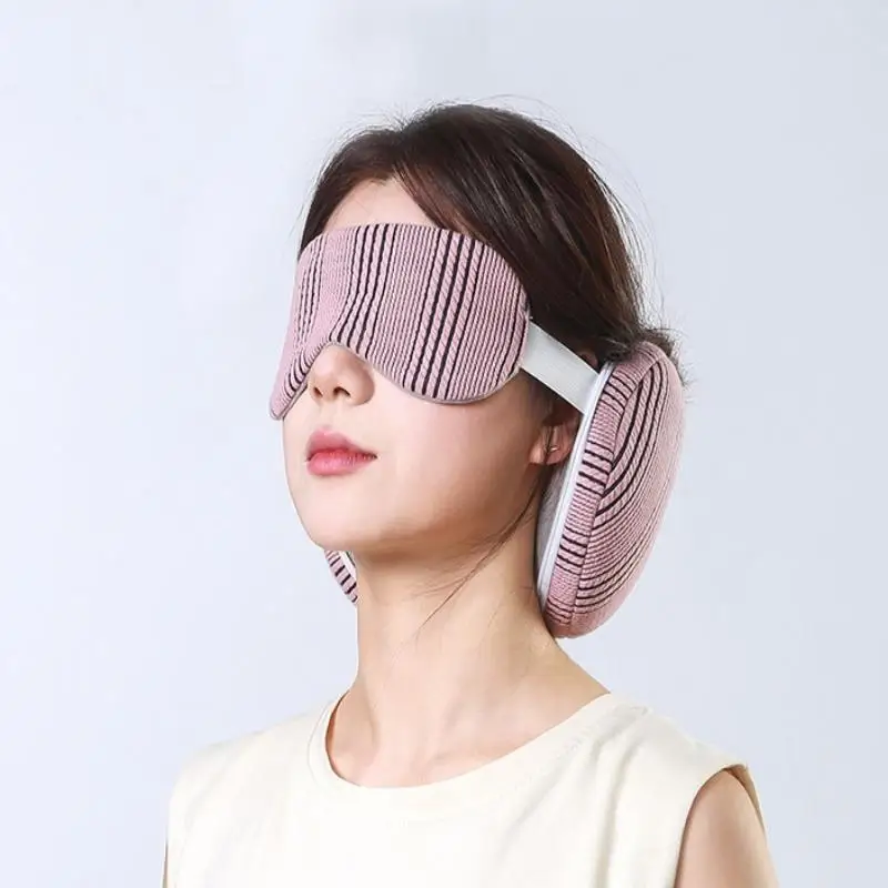 Airplane Office Flight Sleep Rest Portable 2 In 1 Neck Pillow Sleeping Mask Multifunctional Travel Eye Cover