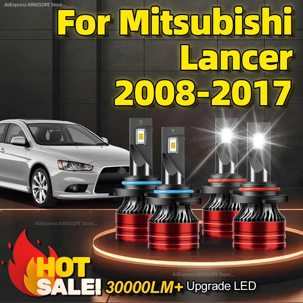 2/4Pcs LED Headlight Car Light Bulb Canbus 9005 9006 6000K For Mitsubishi Lancer 2008 2009 2010 2011 2012 13 2014 2015 2016 2017