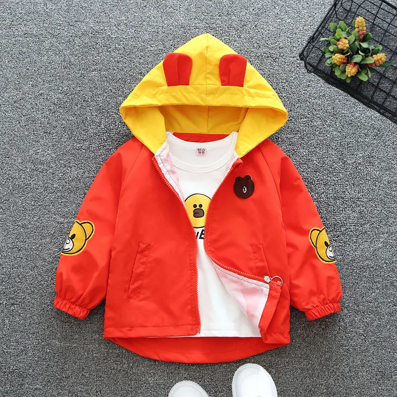 Baby Clothes Girls Thin Jacket New Autumn Trendy Costume Boys Cardigan Zipper Hooded Outerwear Children Windbreaker Coat