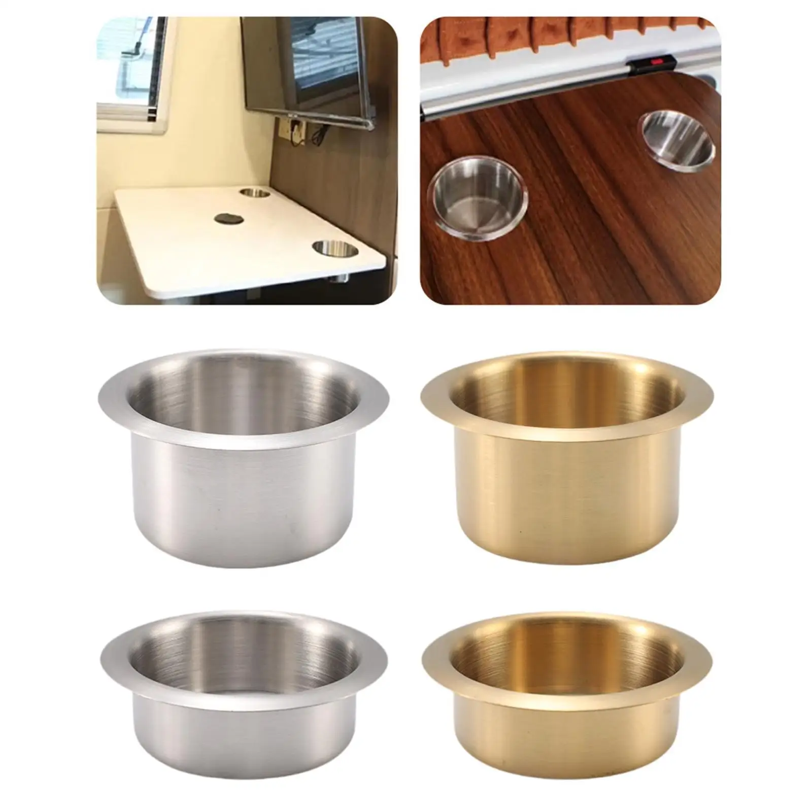 Sofa recliner Handles Cup Holder 201 Stainless Steel Recessed Drink Can Holder for Work Desks Cinema Sofa Car Bench Table