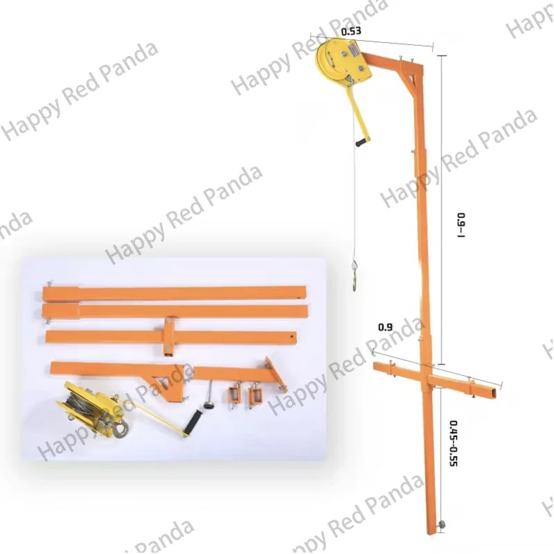 NEW 1200 lb Manual Stainless steel, outside installation lifting crane, folding, self-locking manual assembly air conditioner