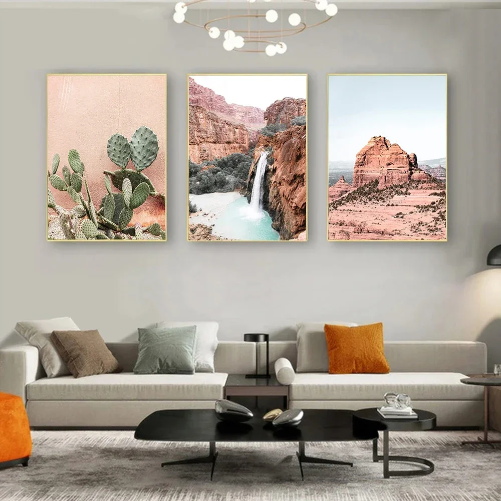 Arizona Woestijn Landschap Plant Canyon Cactus Poster Wall Art Canvas Schilderij Nordic Print Foto Woonkamer Home Decoratie