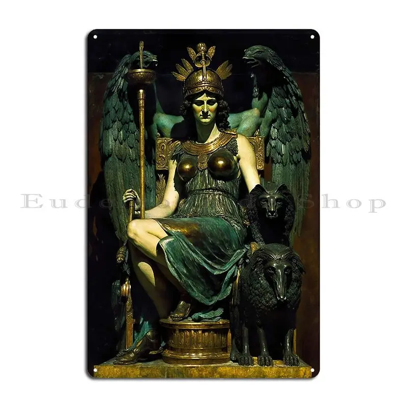 Athena Goddess Of Strategy War And Democracy Metal Signs Funny Customize Bar Party Customize Tin Sign Poster
