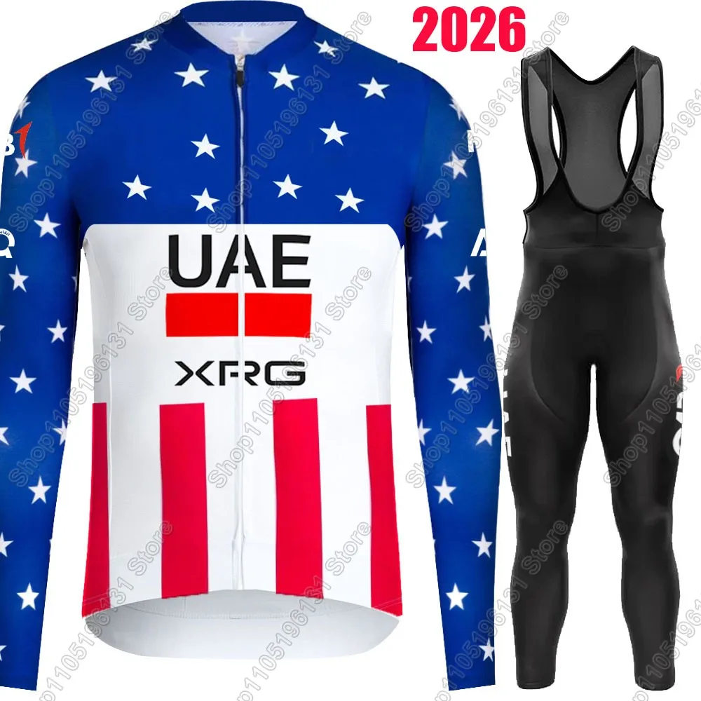 

UAE 20206 Team Cycling Jersey Set USA Clothing Suit Mens Summer Winter Long Sleeve MTB Bike Road Pants Bib Ropa Ciclismo
