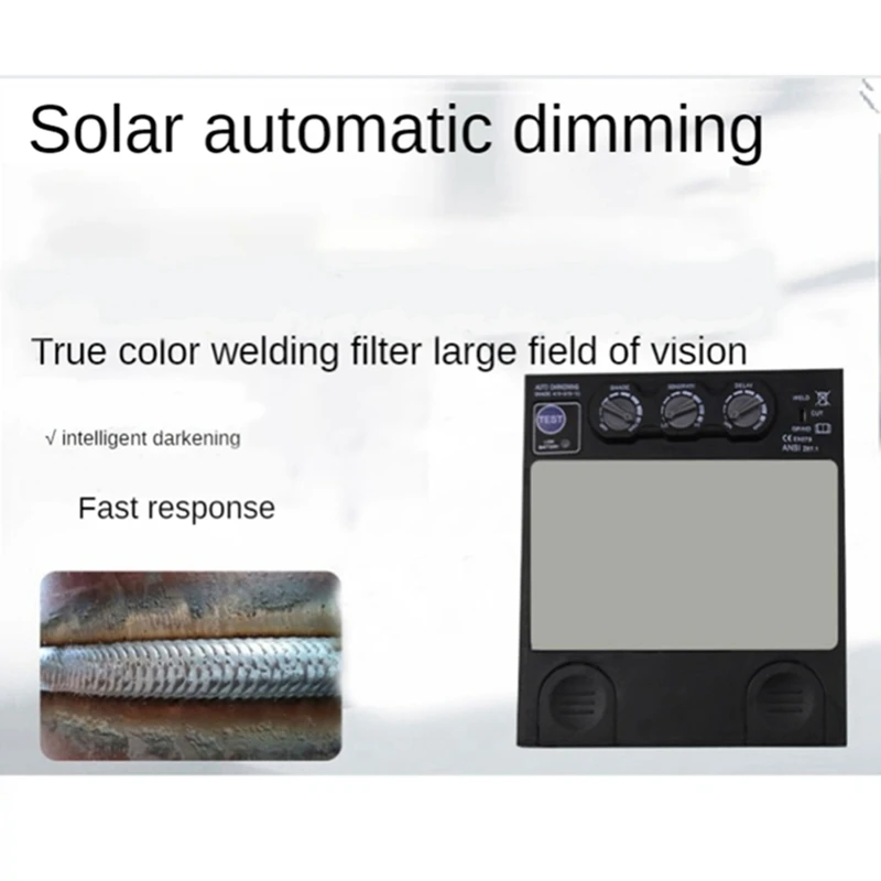 เลนส์เชื่อมพลังงานแสงอาทิตย์อัตโนมัติ LCD Dimming หมวกกันน็อคเชื่อมกรองแว่นตาเชื่อมเลนส์แผงเปลี่ยนกรอง