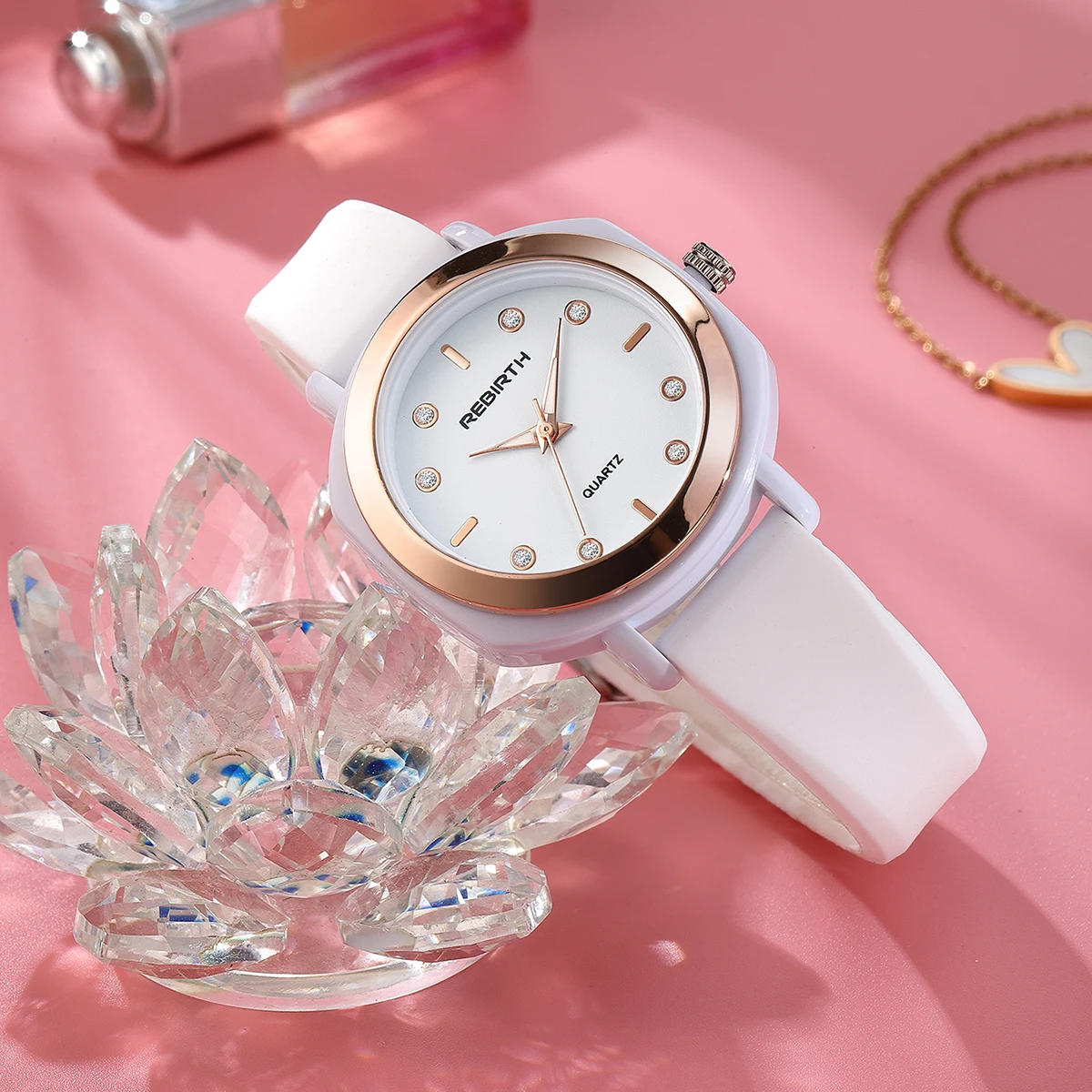 Ladies Casual Fashion Literary College Style Silicone Strap Quartz Movement Watch
