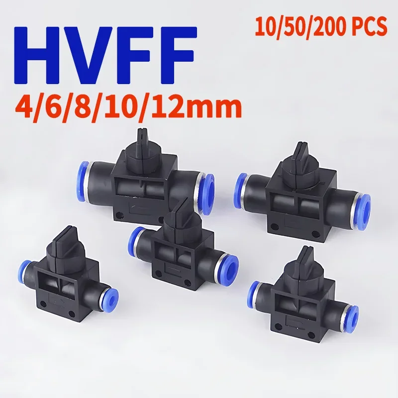 10/50/20 PCS HVFF Pneumatic Air Quick Fitting Push Connector for 4mm 6mm 8mm 10mm 12mm Tube Hose, Plastic Joint Connector