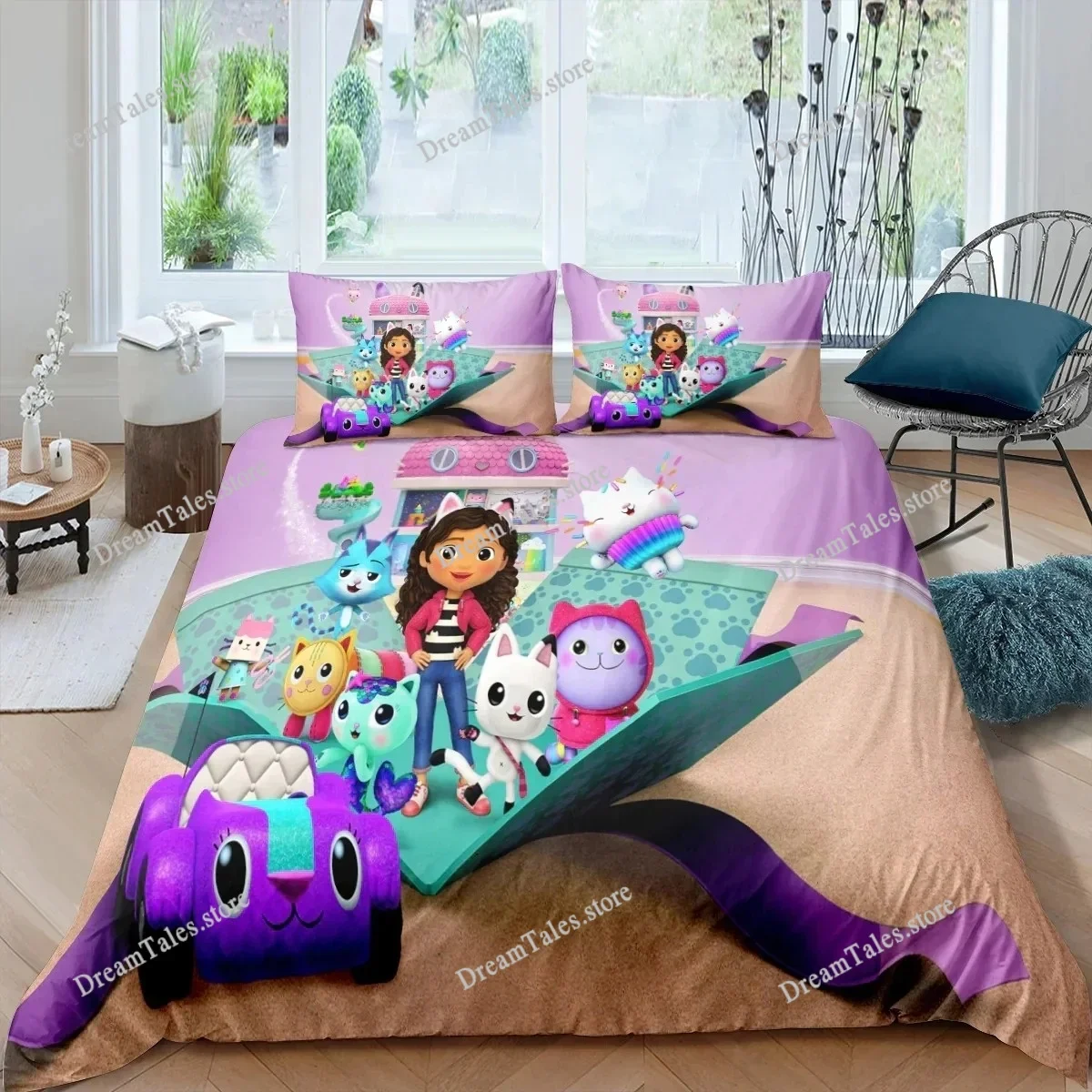 

Gabbys Doll House 3D Printed Duvet Case Pillowcase Bedding Set Twin Full King for Kids Adults Bedroom Home Textileextile741