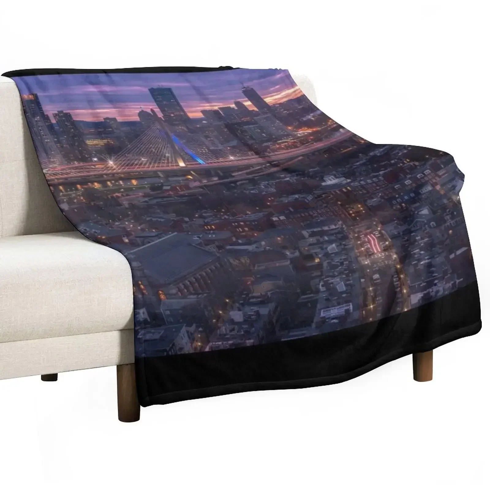 

New Charlestown sunset, Boston Throw Blanket Flannel Camping Tourist christmas gifts Blankets