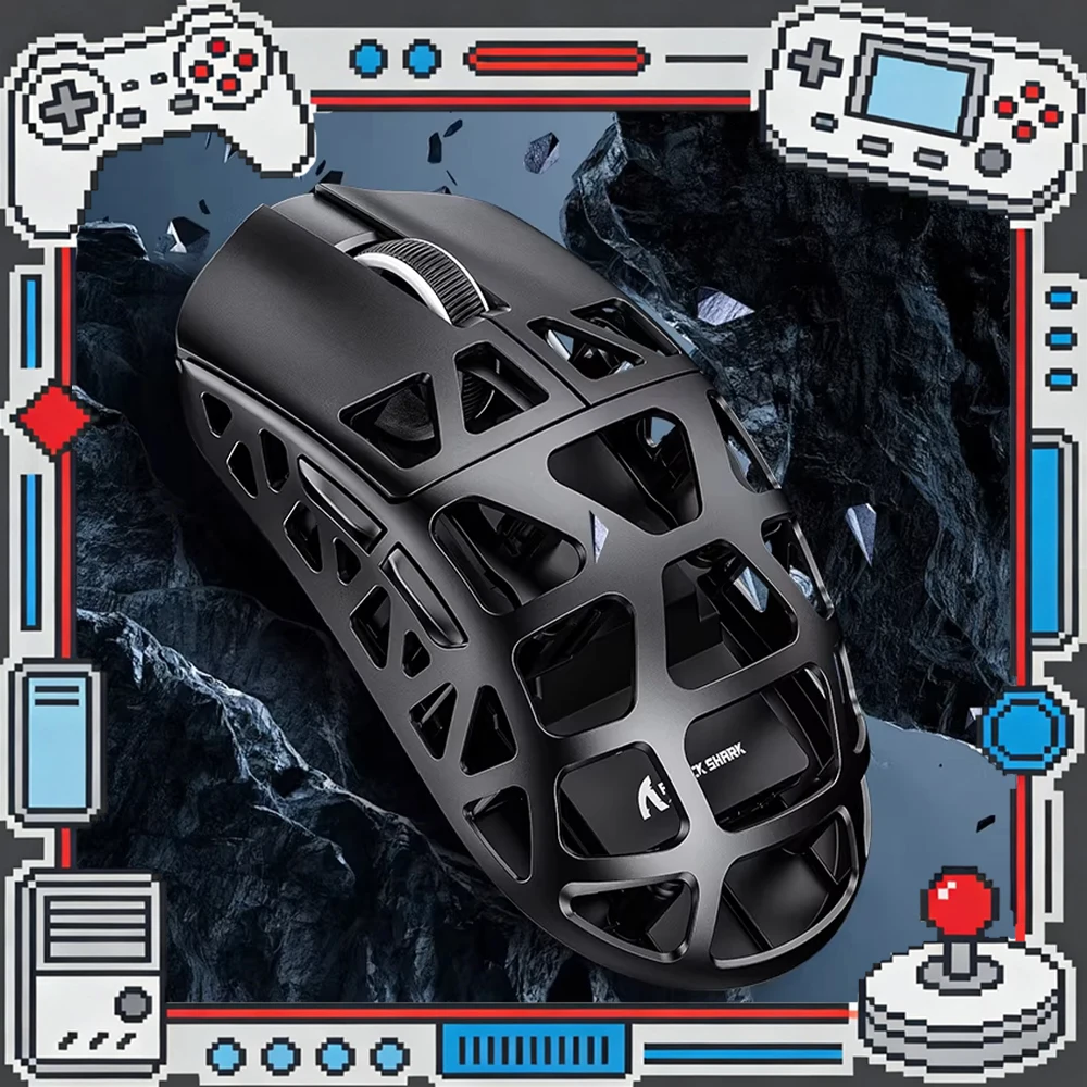 Attack Shark R3 8KHz Magnesium Alloy Mouse PixArt PAW3395 Sensor up to 26000 DPI, 2.4G/BT/Wired 46g superlight, for PC/Mac Gifts