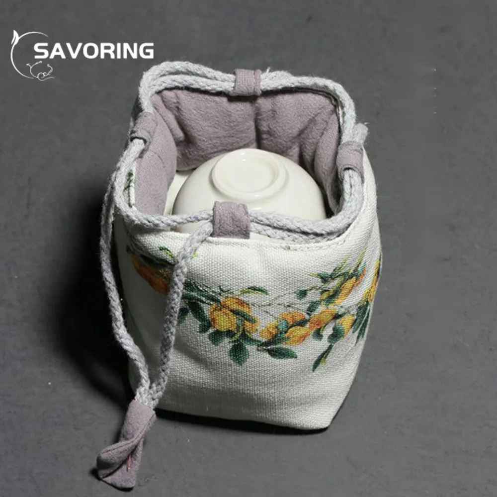 Imagem -05 - Portátil Pintado à Mão Narciso Conjunto de Chá de Viagem com Bolsa de Armazenamento Teaware de Cerâmica Chá Pote e Copo Conjunto Presentes de Acampamento Pote Copos