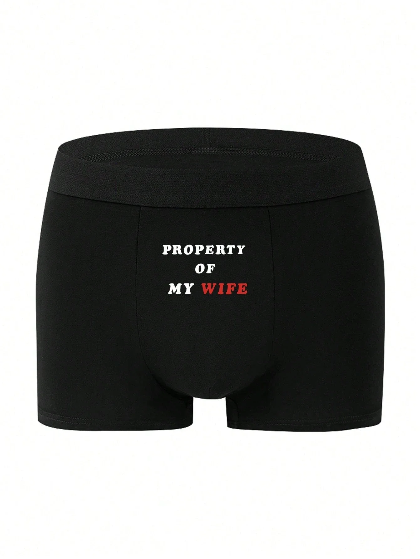 

2pcs Mens Boxer Briefs Property Of My Wife & I Love My Wife Print Soft Stretchy Gift For Husband