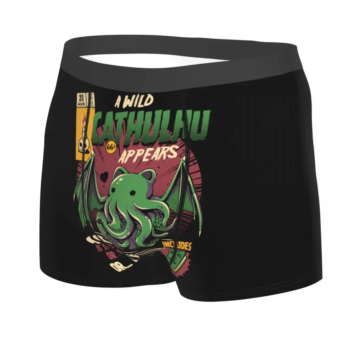 Custom A Wild Cthulhu Underwear Men Stretch Cat or Monster Kaiju Lovecraft Movie Boxer Briefs Shorts Panties Soft Underpants