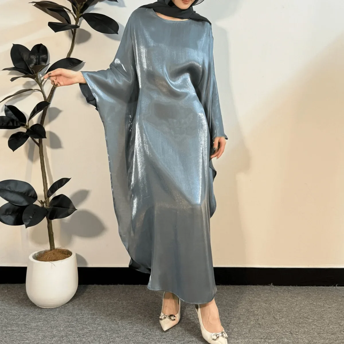 Muslim Abayas Loose Maxi Dresses Women Jilbabs Ramadan Dresses Muslim Dress Casual Solid Robe Islamic Kaftan