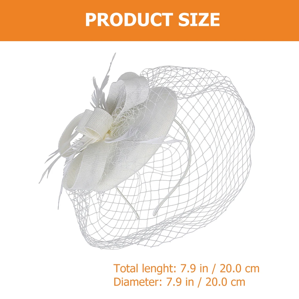 

Flower Fascinator Headband Elegant Tea Party Hat Mesh Veil Banquet Headdress for Masquerades Weddings Photo Shoots