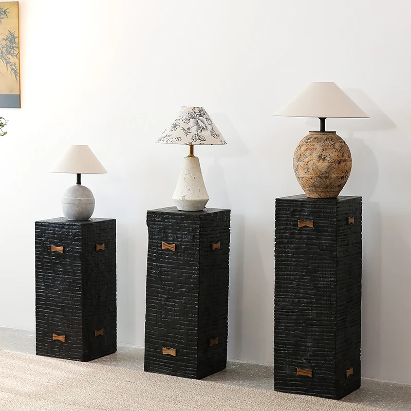 Japanese Wabi-sabi Handmade Ceramics Table Lamp White Linen Fabric Lampshade Living Room Bedroom