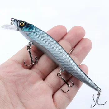 1 pièces leurre de pêche 11.5 cm/14g vairon manivelle Wobblers 3D yeux perche appât artificiel brochet carpe appât natation appât pêche Pesca