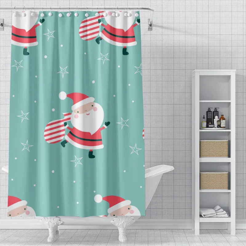 Home decoration shower curtains for bathroom waterproof curtain fabric Modern Nordic style Living Room Merry Christmas winter