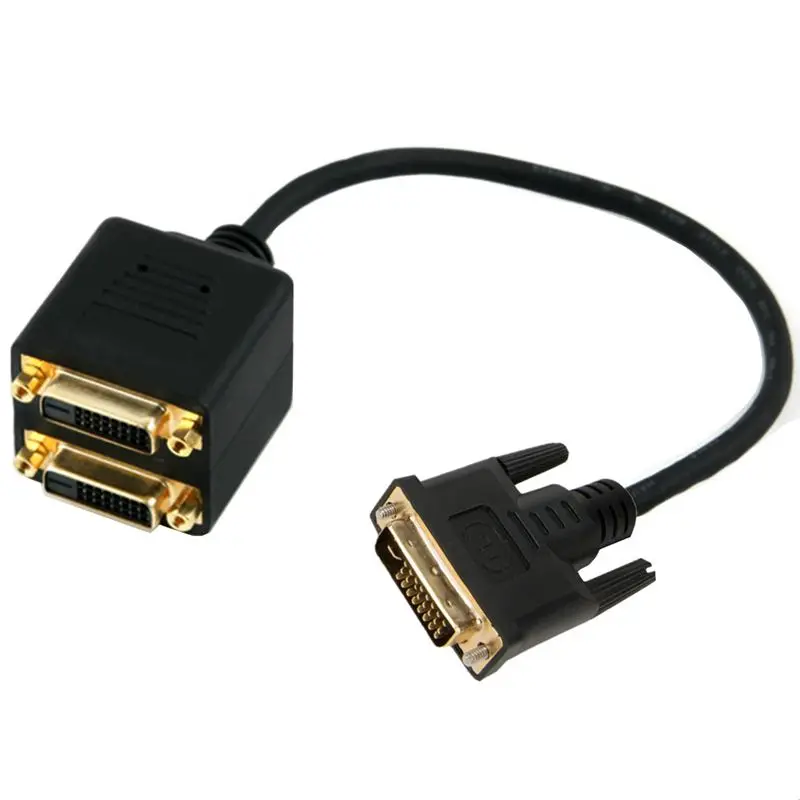 DVI(24+1)-D Male To 2 * DVI(24+1)-D Female Splitter High-Definition Video Cable -2-Way 0.3M