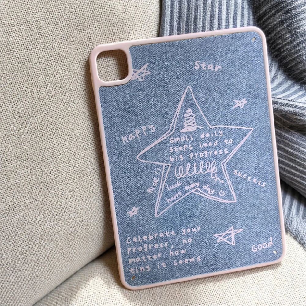 Korean Ins Cowboy Pink Star Y2K Cover For iPad Pro 13 11th M5 M4 12.9 A16 10 8 7 9th 10th Air 11 M2 M3 Mini Tablet Case