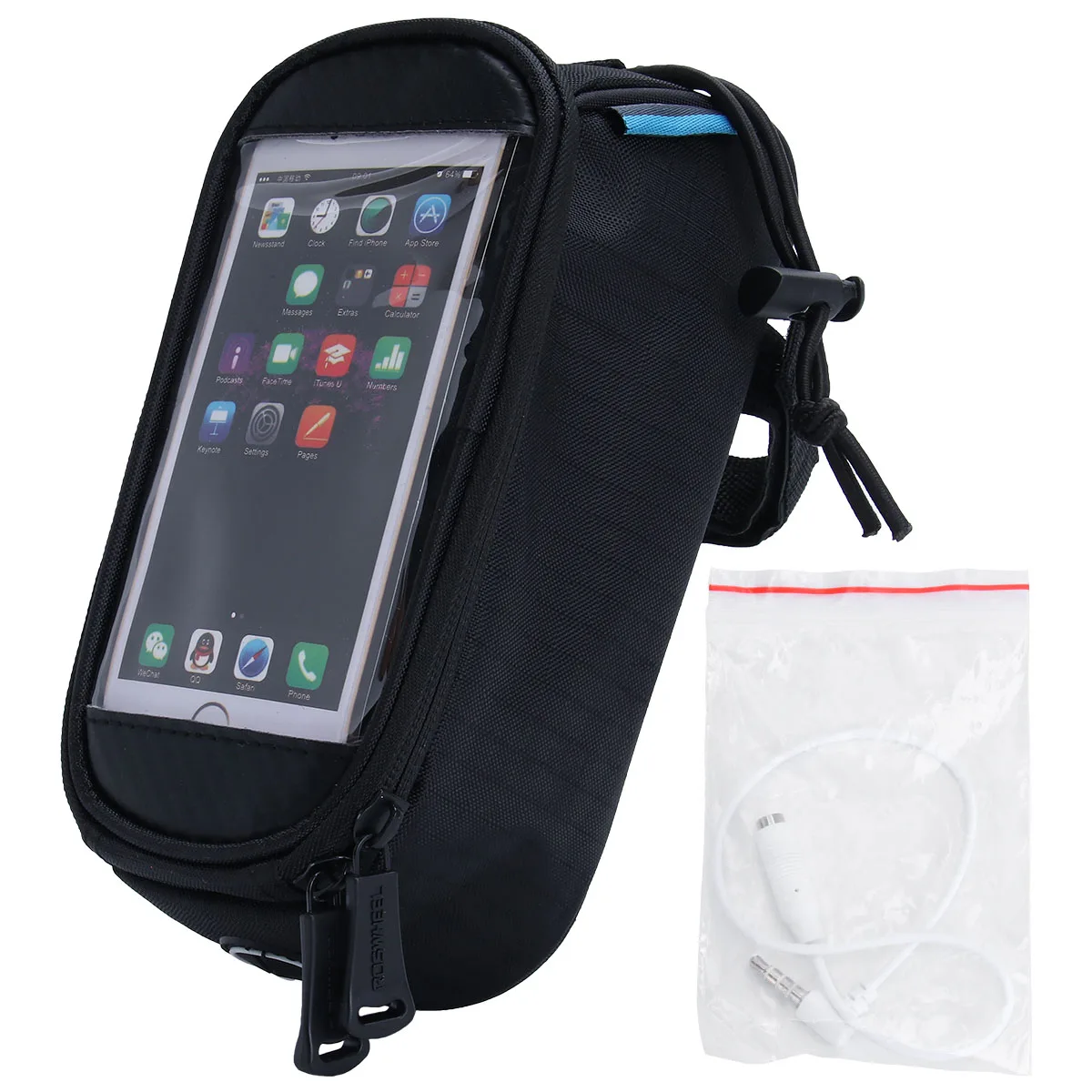 

Cycling Front Bag Mobile Pouch Phone Storage U Shaped Double Zipper Durable Nylon Bike Accessories