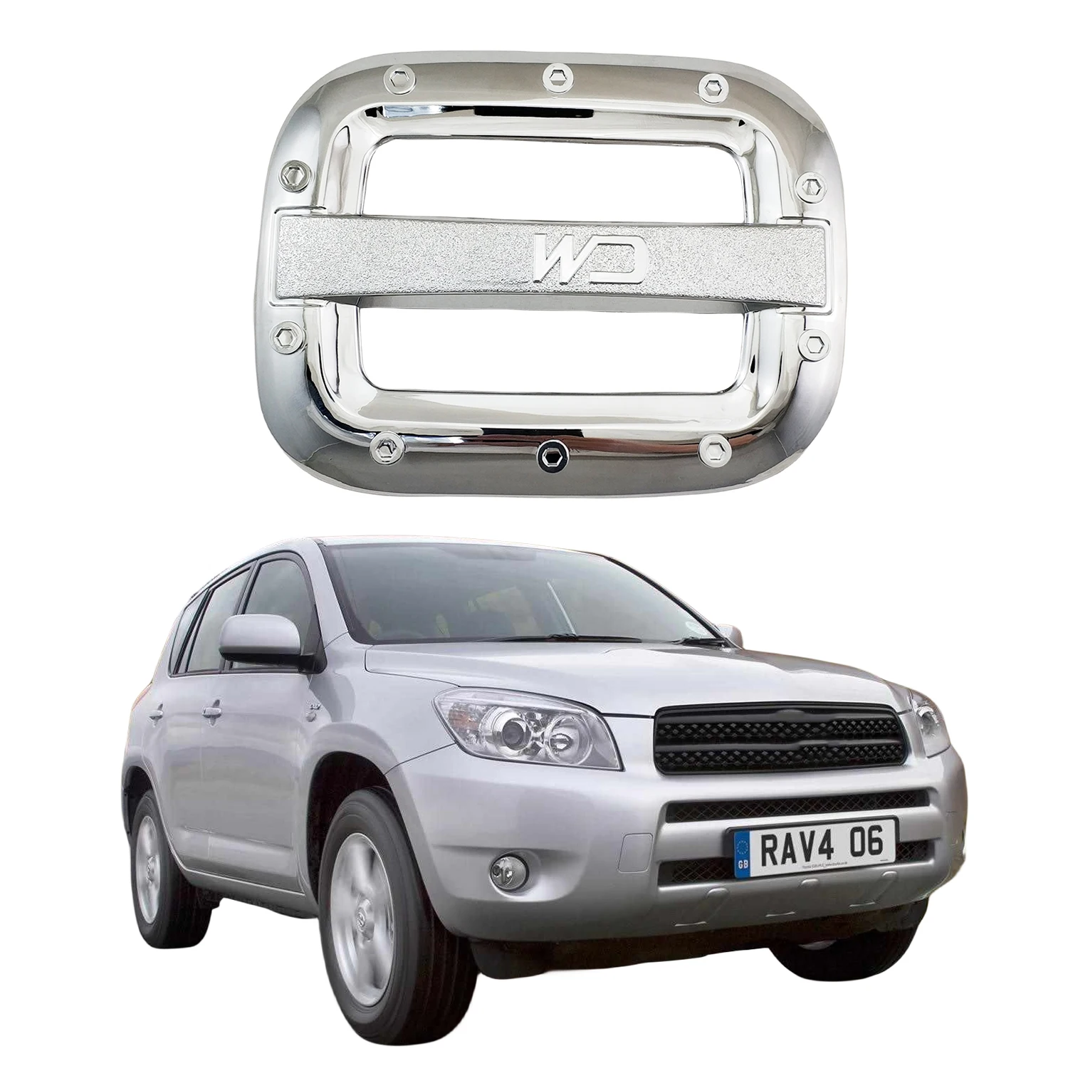 New Car Chrome Accessories Plated Fuel Tank Cover Trim Paste Style For Toyota Rav4 Rav 4 2006 2007 2008 2009