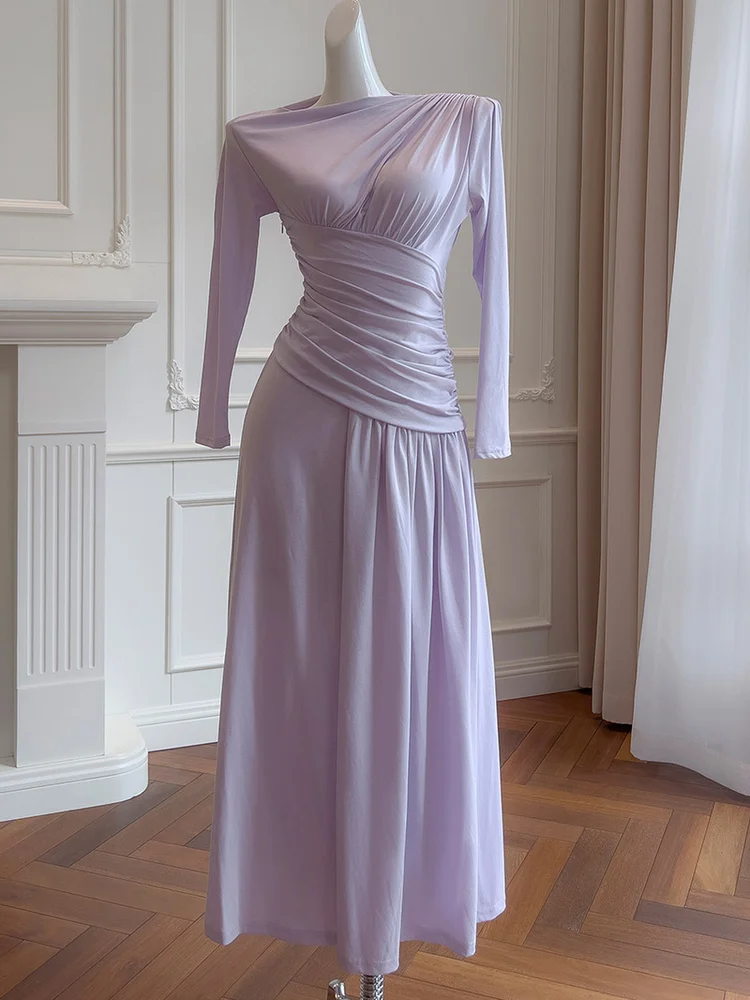 Ele Pink Hue Slim Fit Dr. Inteated Design High Waist Inner Wear Ideal für verschiedene Ocns Long Sve A-Line Dr