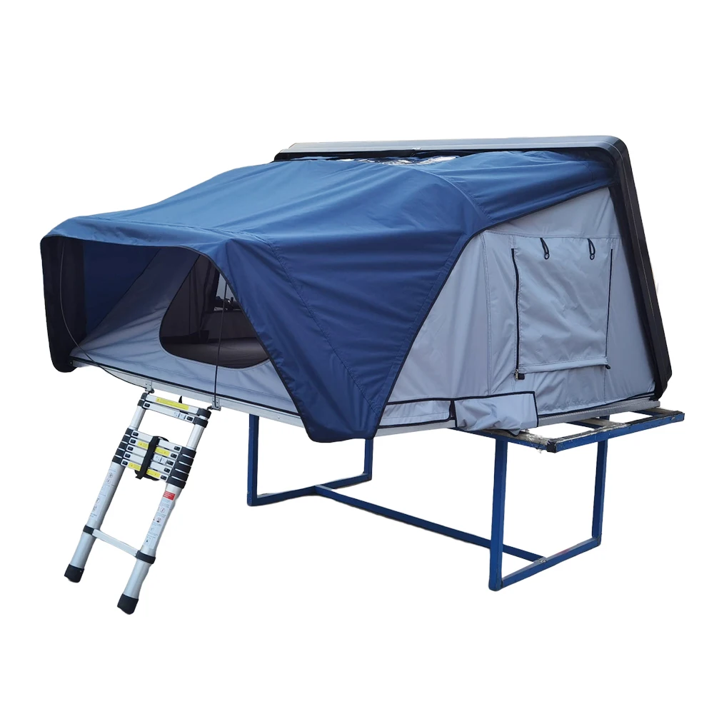 Camping 4x4 pickup truck roof tent 4 people fiberglass hard shell roof tent
