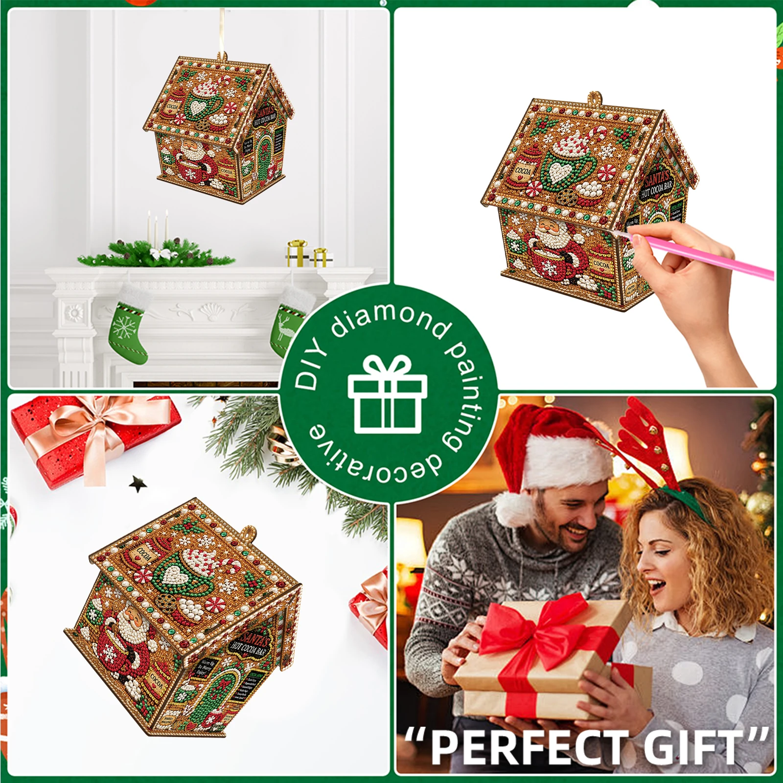 Gem Mosaic Wooden House Kit DI - огляд і ціна Art Craft Holiday