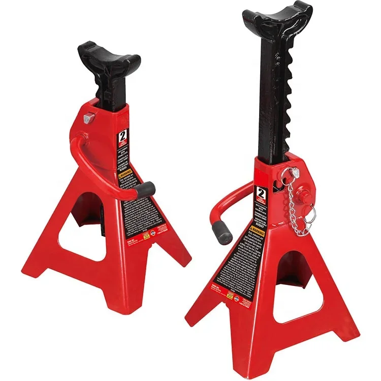 2/3/6/12 Ton auto repair tool big red color Steel  Frame and Ductile Iron Portable Adjustable car Axle Jack Stand