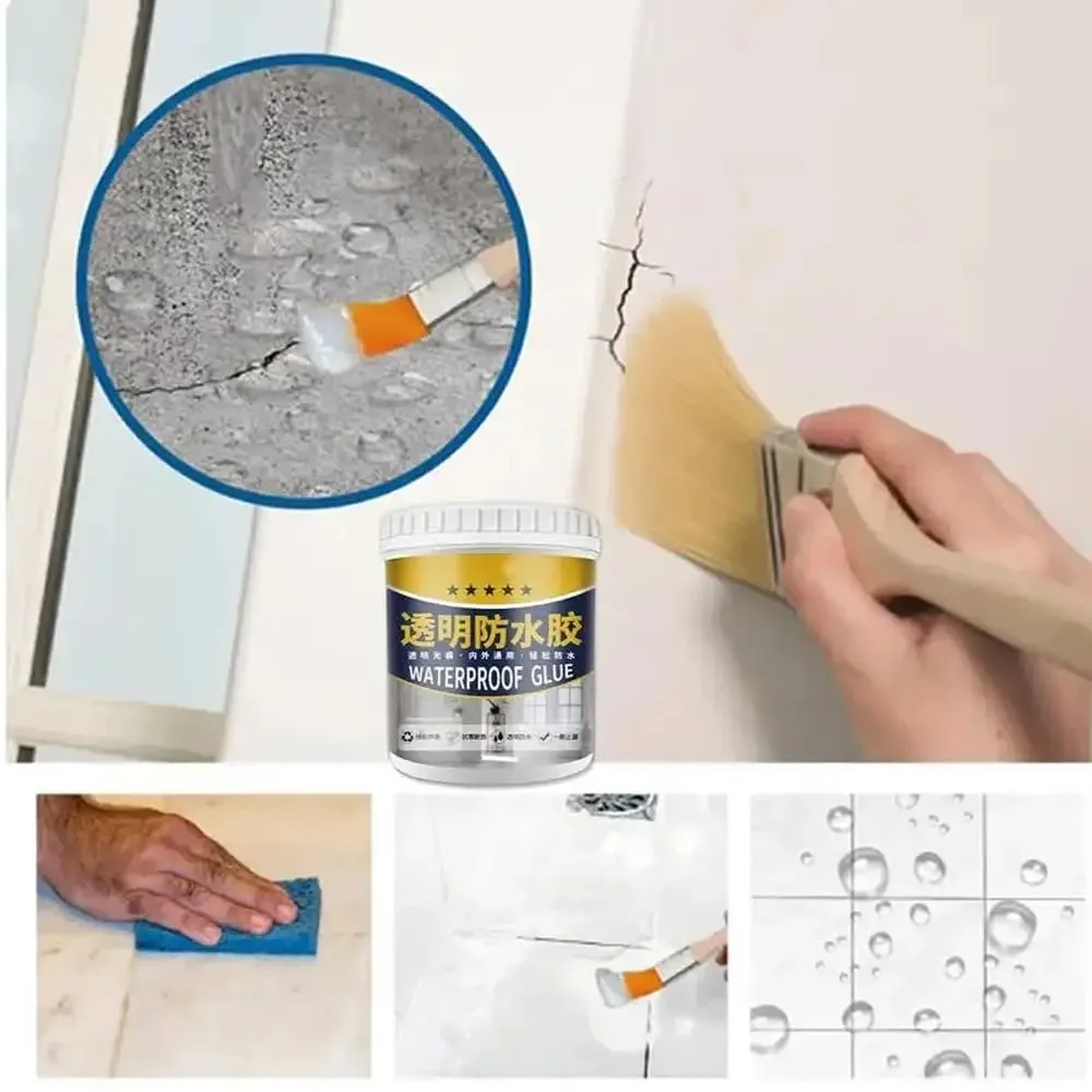 Transparent Invisible Paste Waterproof Coating Sealant Agent Anti-Leak Glue for Kitchen Toilet Exterior Wall Roof Window Repair