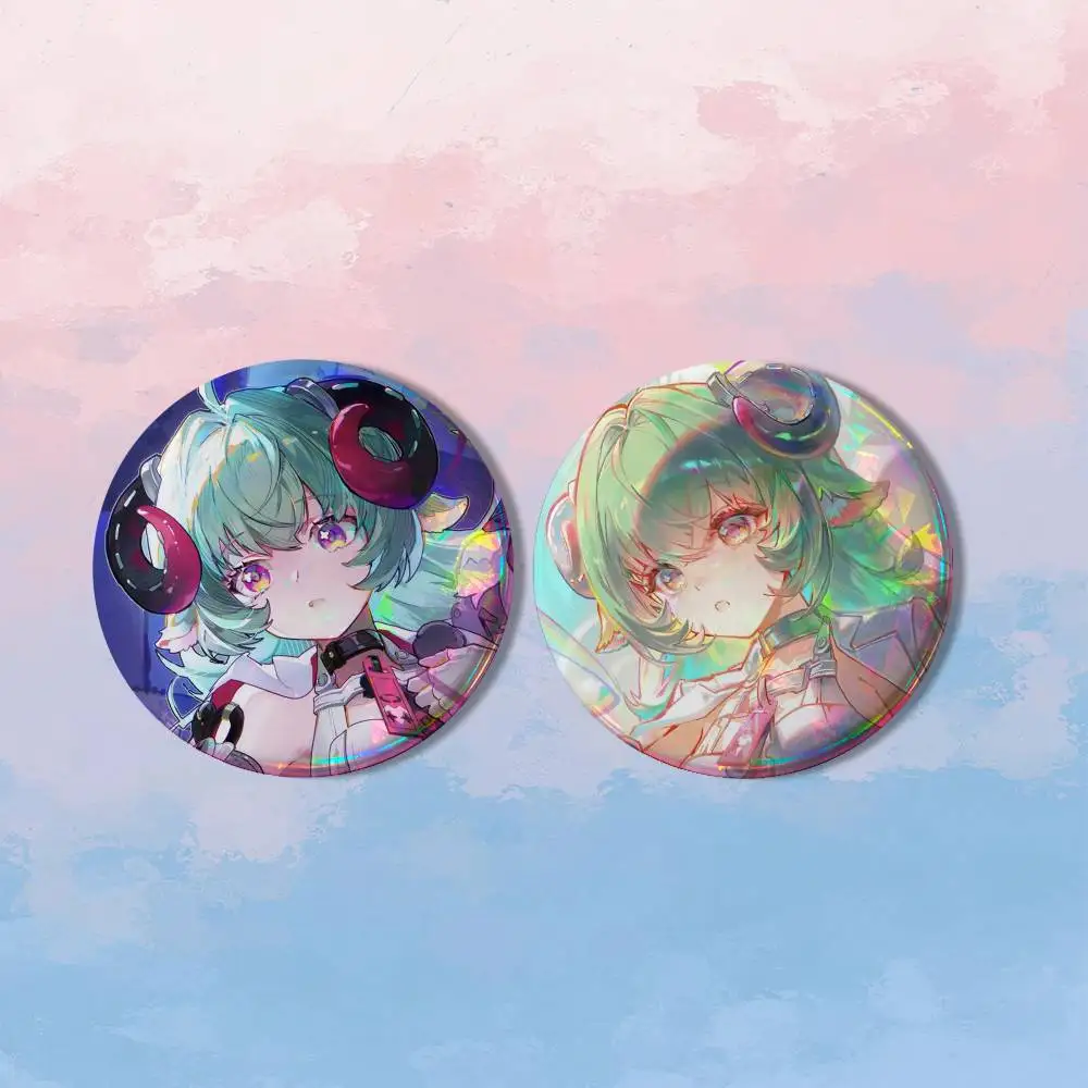 Game NTE I-Iroi 2 piece set Pins Creativity Printed Pictures Text Metal Lapel Badges Brooches Jewelry Gift