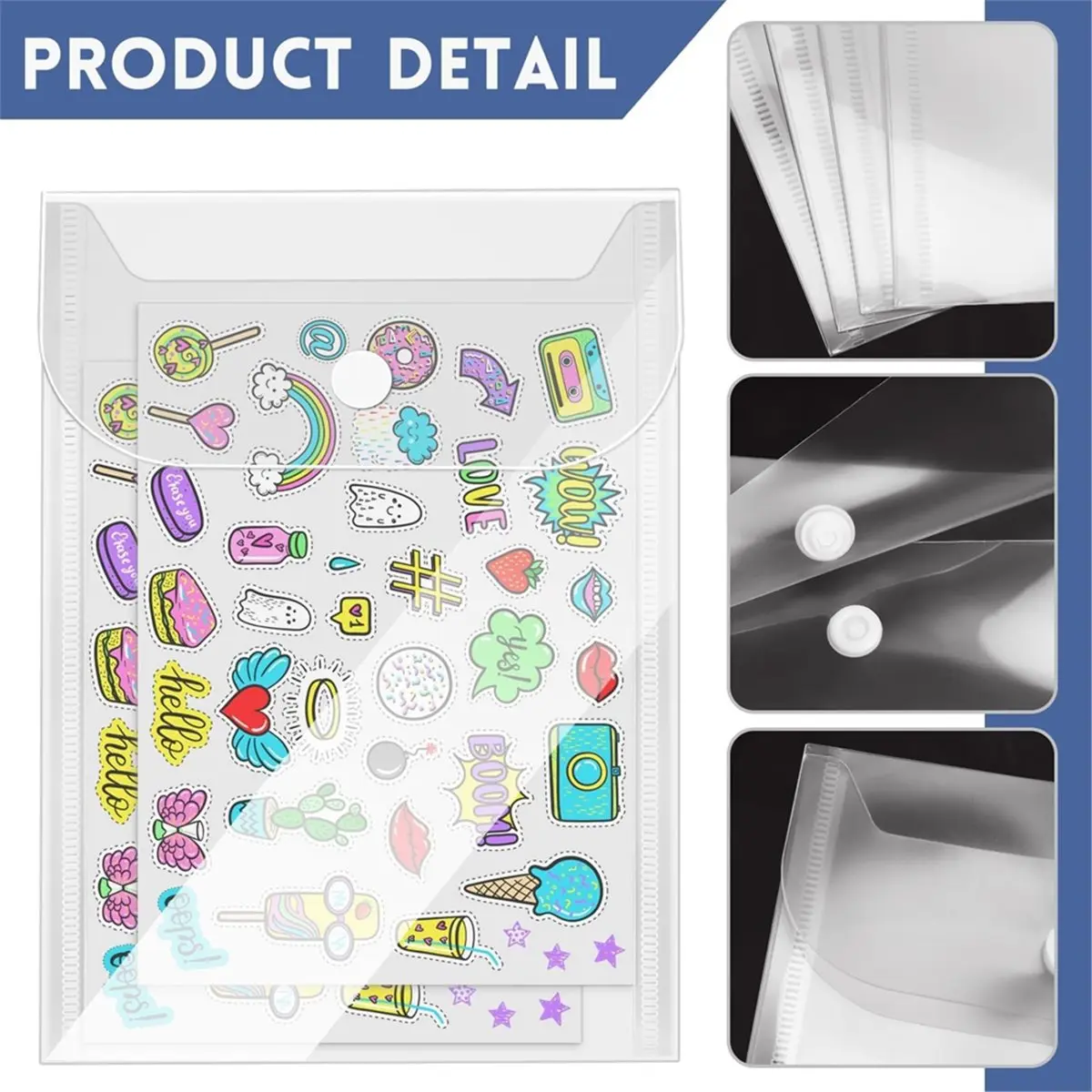 20 Pcs Small Plastic Envelopes,Waterproof Clear Envelope Pouch As Sticker Organizer,Receipt Holder,Photo Storage Folders