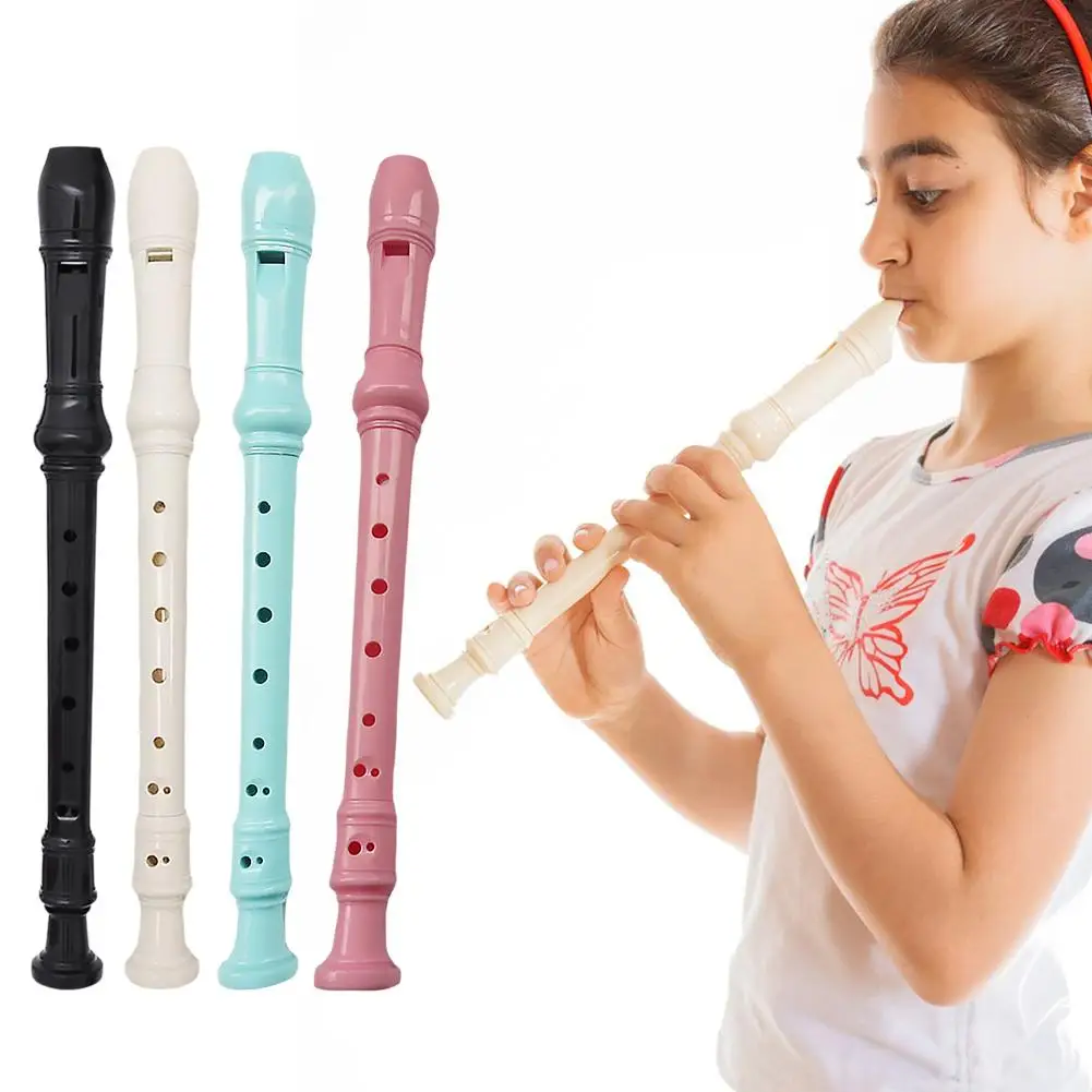 8 Hole Clarinet Long Flute J32 Abs Vertical Flute Musical Instrument Music Education With Cleaning Stick For Children Begin C0g6