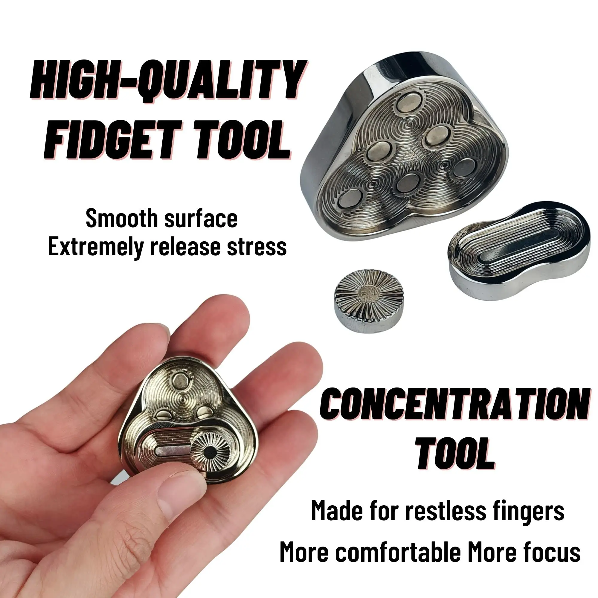 Dreieck Magnetische Fidget Slider für Erwachsene EDC Metall Finger Push Karte Anti Stress Spinner Spielzeug Autismus Angst Relief Sensorische Spielzeug