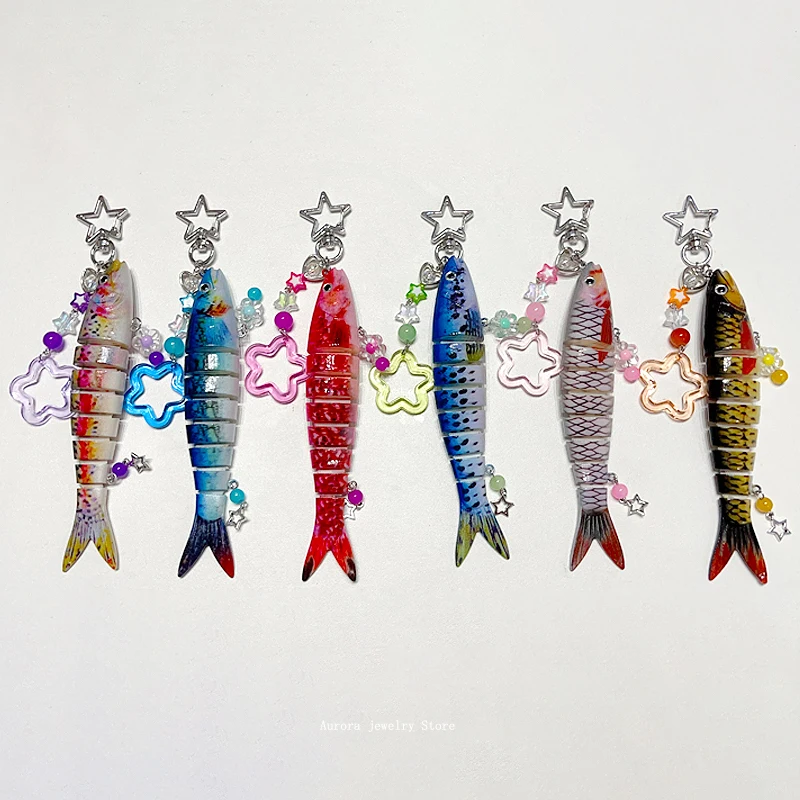 Брелок с рыбной приманкой и подвеской, брелок с рыбной приманкой, брелок для рыбалки, подвеска в виде сумки с рыбой