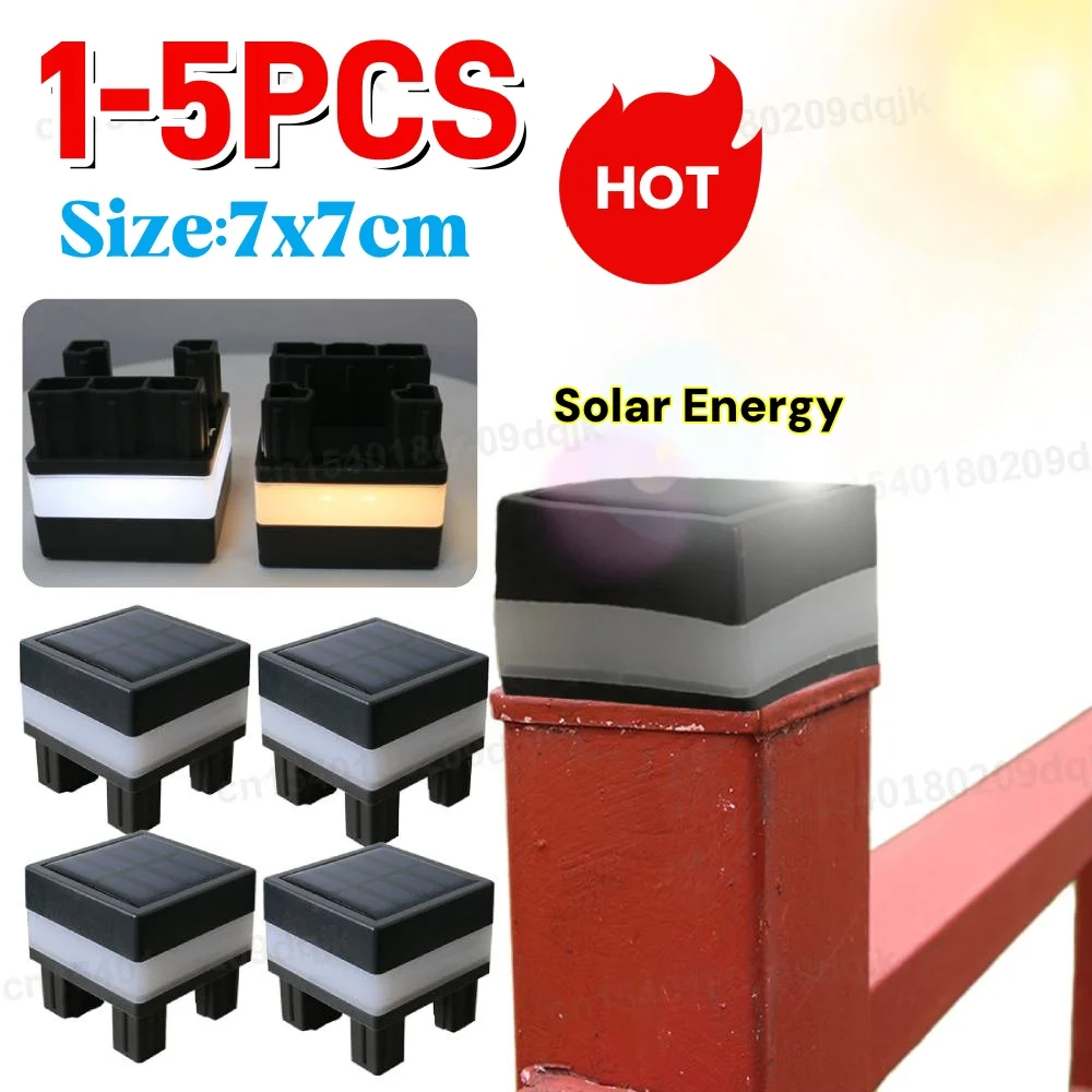 1-5X LED Solar Fence Street Lamp Easy Install Waterproof Landscape Lighting Switch Control Lawn Walkway Lighting for Home Garden