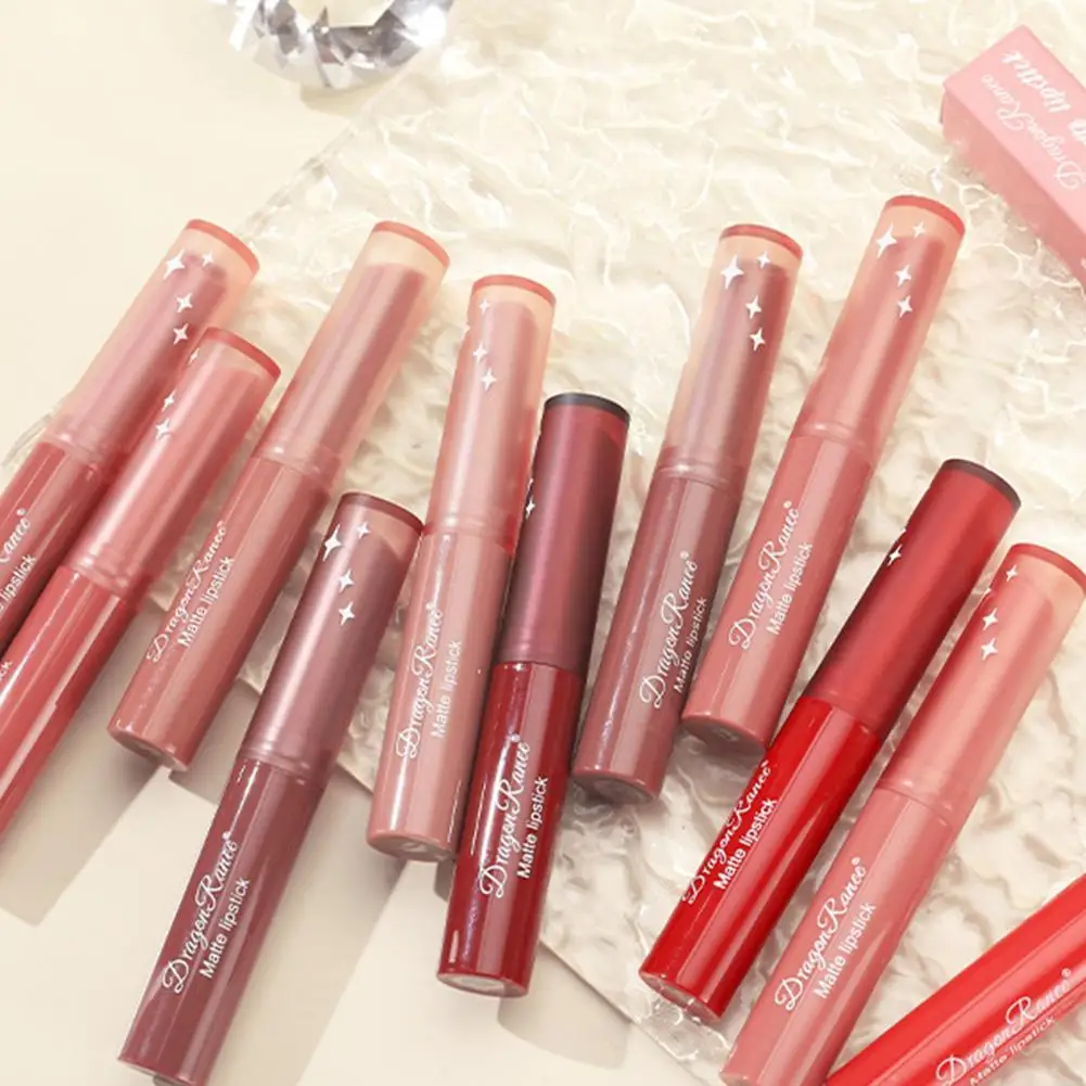 Rode Lip Tint Fluwelen Matte Lippenstift Vrouwelijke Make-Up 12 Waterdichte Boog Hydraterende Voering Kleur Lippenstift Lippenstift Cosmetica P5t5