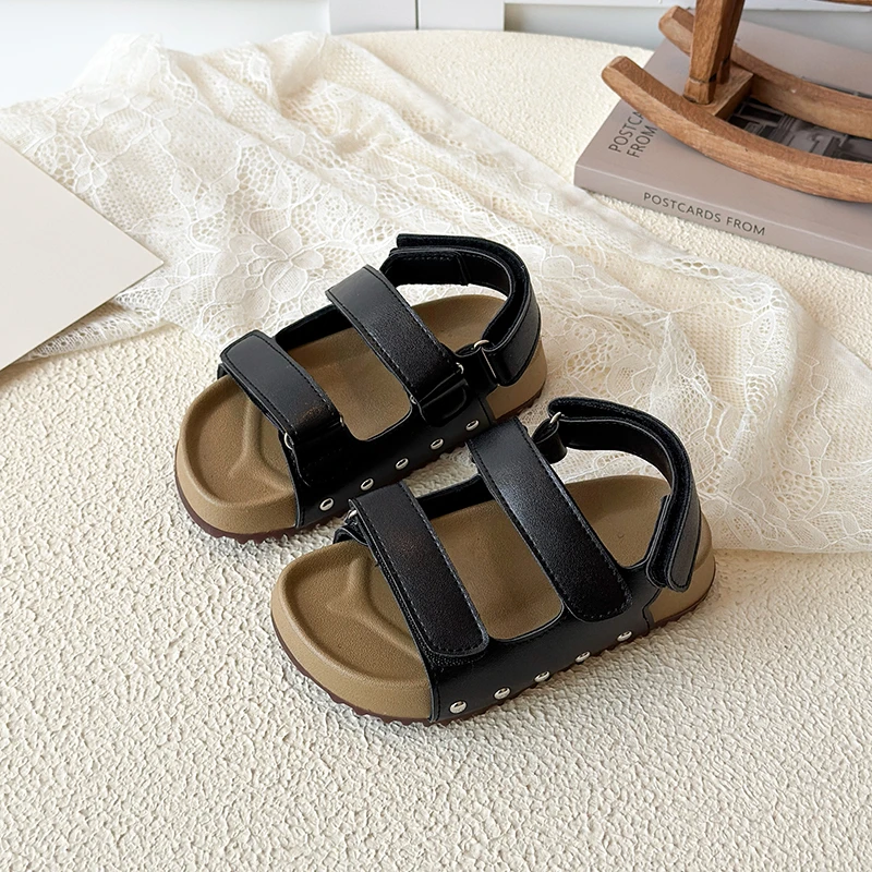 Summer Baby Sandals Solid Color Baby Boy Sandals Soft Sole Anti-slip Boys Girls Sports Sandals Toddler Baby Shoes Beach 2-8Years