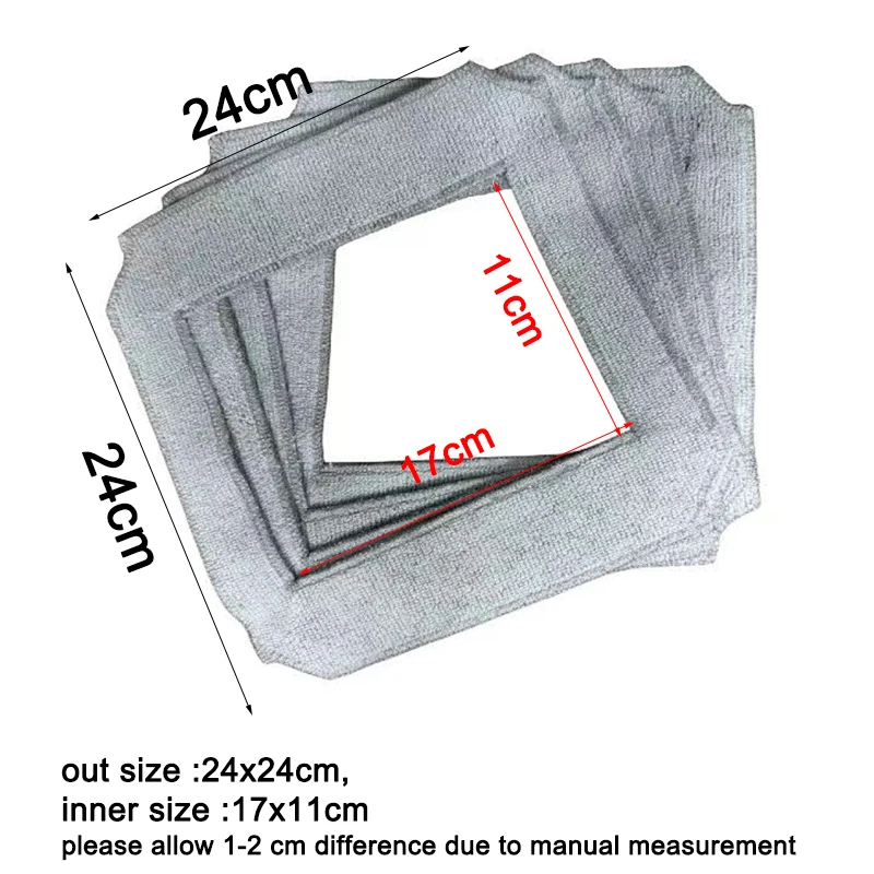 Microfiber Glass Cleaning Mops for Window Vacuum Cleaner Robot, 24x24cm Reusable Ultra-Thin Rags for Washing Windows Spare Cloth