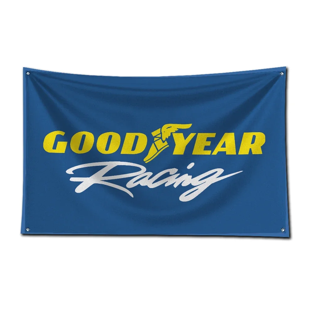 3x5 Ft Good Year Tires Car Flag Polyester Digital Printing Car Banner for Garage Wall Art Out Door Decoration With Bras Grommets