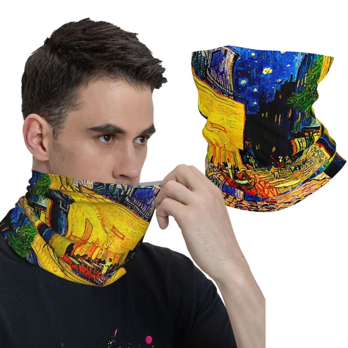 Esportes ao ar livre Balaclava, bicicleta Face Cover Mask, cachecol Dustproof, Bandana, macio, quente, legal, equitação, pesca, café, café, arte