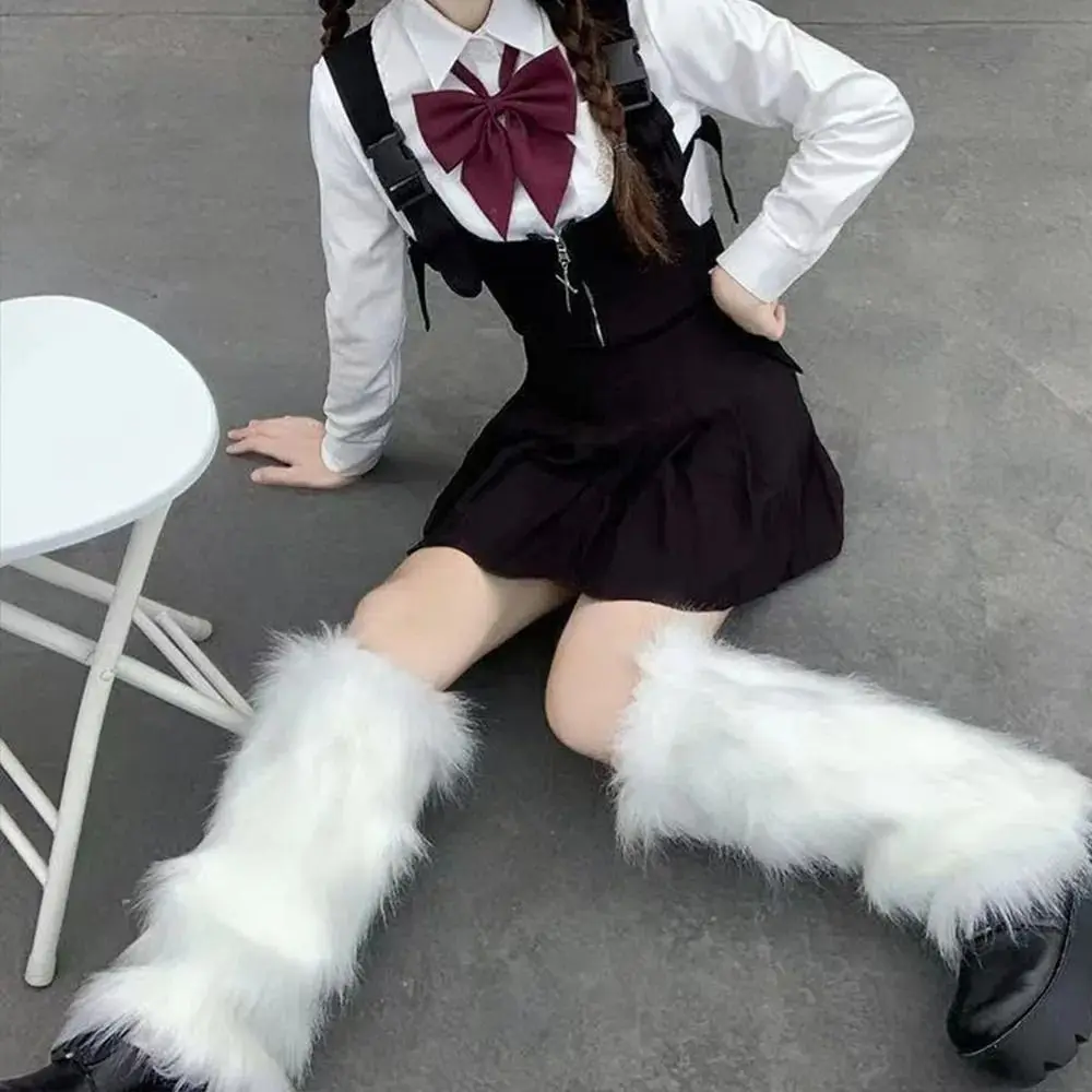 Winter Faux Fur Boot Socks Soft Furry Leg Warmers Warm Lolita Punk Foot Covers Women Girls - Image 3
