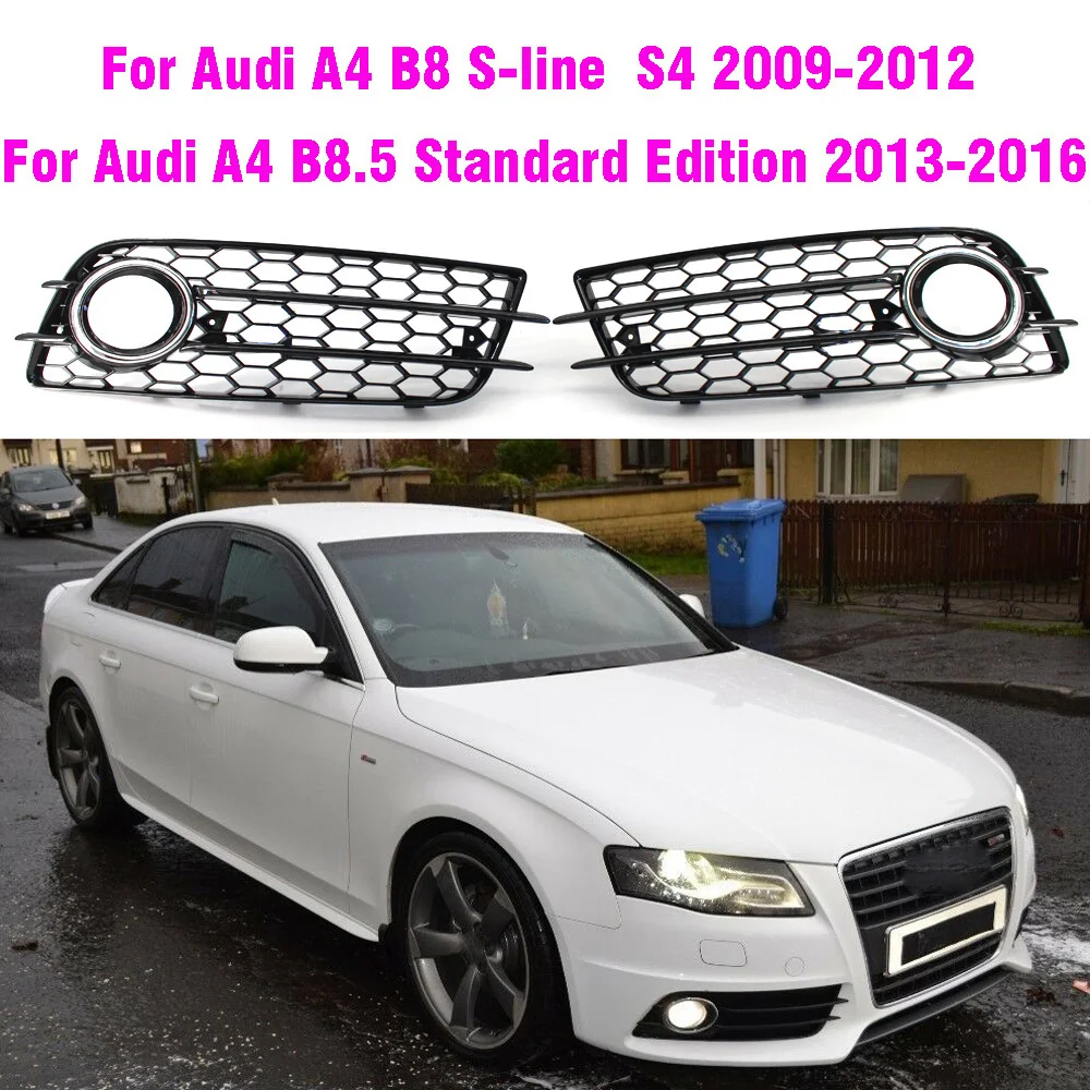 RS4 Style Front Bumper Lower Grille Fog Light Grill For Audi A4 B8 S-line S4 2009-2012 Fog Lamp Grill