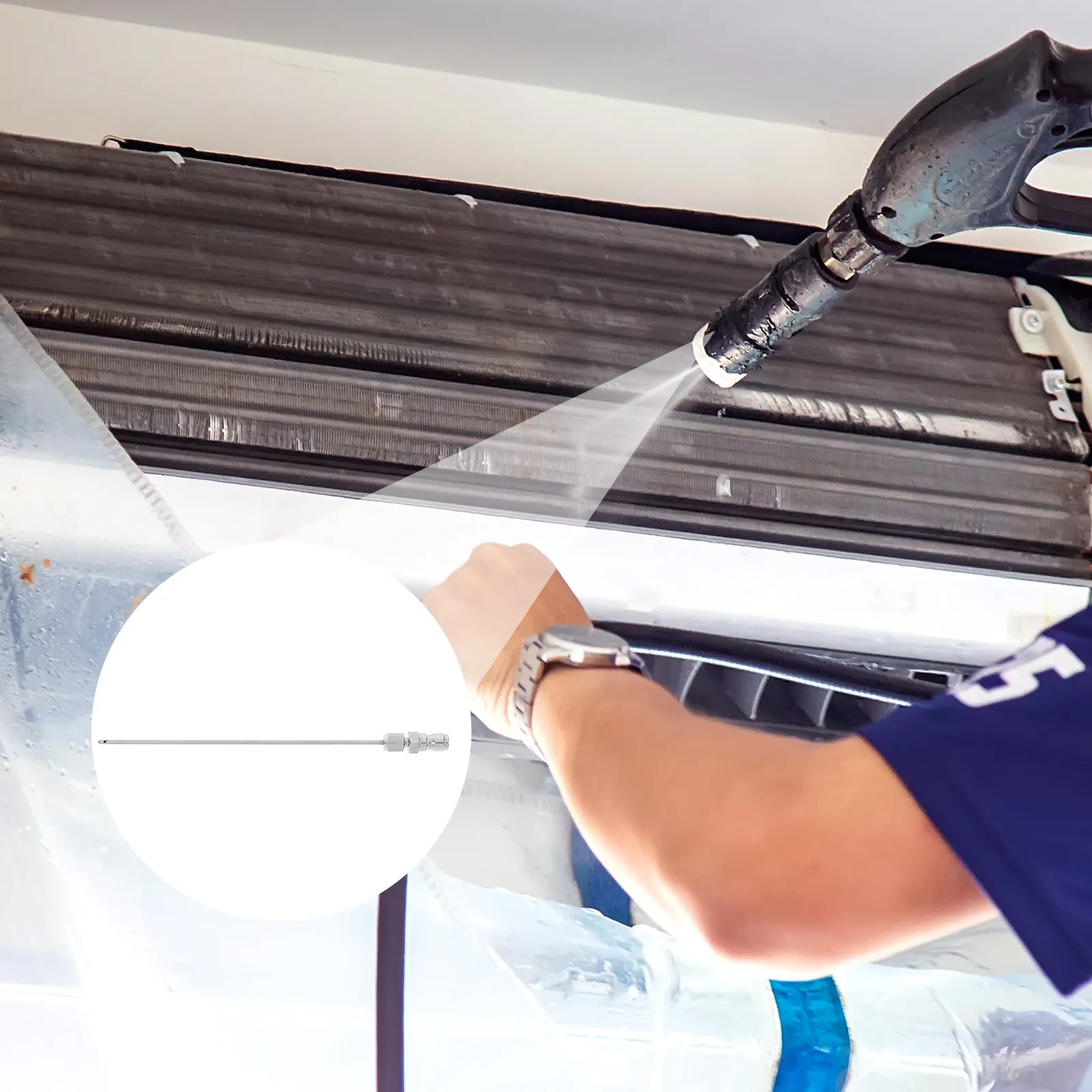 

Насадка-распылитель для мойки высокого давления с длинным стержнем, из нержавеющей стали, для очистки баков, комплект для промывки, простая установка