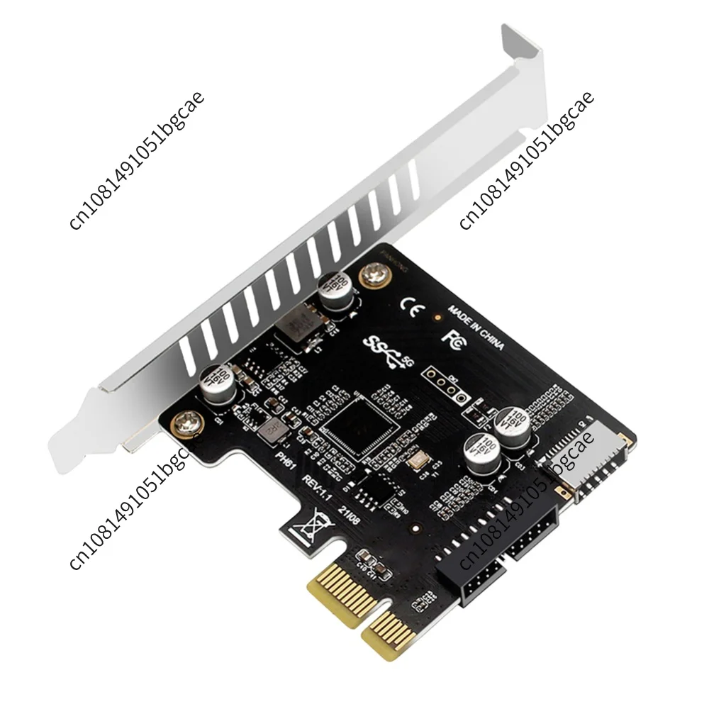 PCI-E to USB 3.0 Expansion Card 5Gpbs Computer Type E PCI Express Card 19/20 Pin Header for Type C Front Panel Mount Adapter