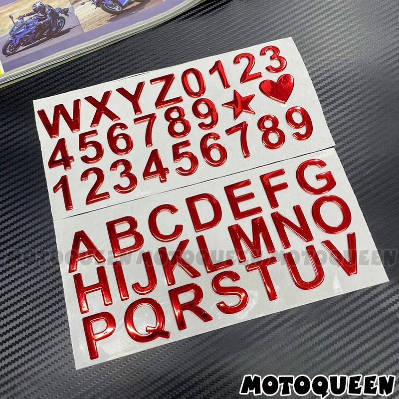 3D Resin Gel Arab Number English Letter Digital Car Styling DIY Word Badge Logo Decoration 28mm Height Address Decals Stickers