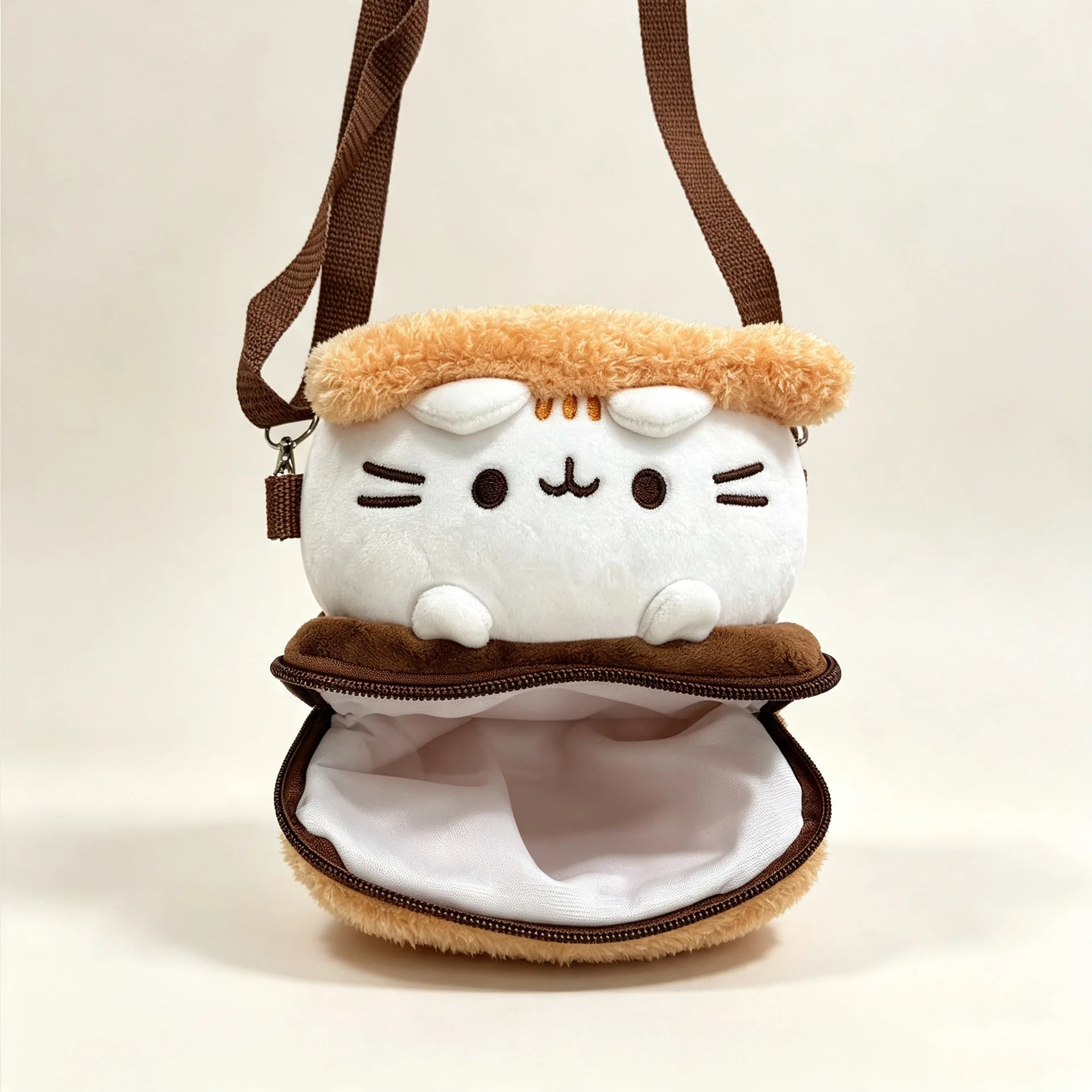 Cartoon Cat Plush Toy Sandwich Biscuit Shaped Clip Machine Doll Birthday Gift New Soft Plushie for Kids And Cat Lovers