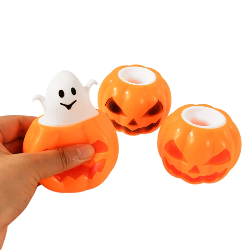 1Pcs Halloween Pumpkin Ghost Squeeze Pinch Toy Kids Favors Halloween Party Supplies Stress Relief Fidget Toys Birthday Gifts